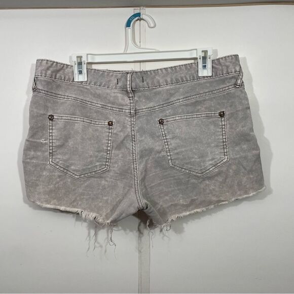 Free People Grey Wash Midi Jean Shorts - Picture 2 of 5